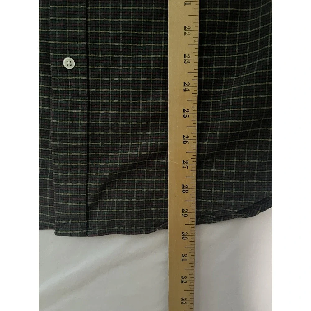 Polo Ralph Lauren Oxford Dress Shirt Men's SZ Large Plaid Long Sleeve Button Up